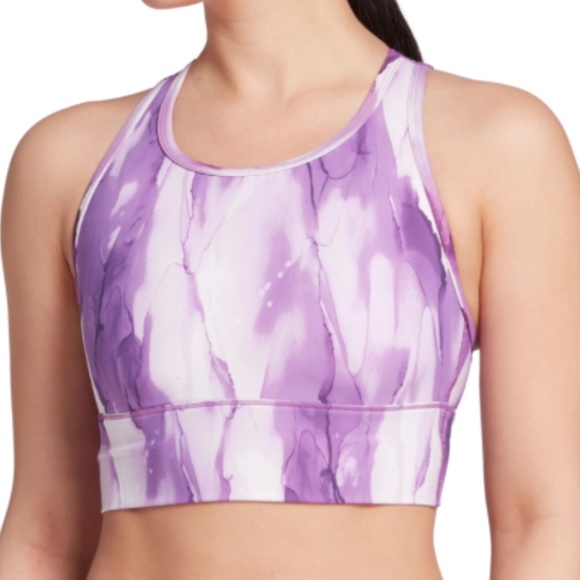 CALIA Made to Play Energize Sports Bra - Abstract Ink Art Purple - Picture 2 of 6
